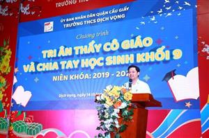 CHƯƠNG TRÌNH TRI ÂN THẦY CÔ GIÁO VÀ CHIA TAY HỌC SINH KHỐI 9